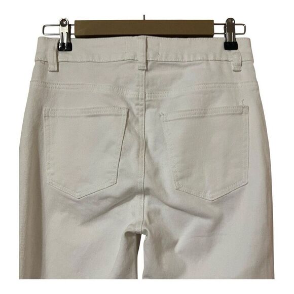 Chelsea & Violet Womens Size 27 White High Rise Distressed Skinny Jeans - Picture 4 of 5